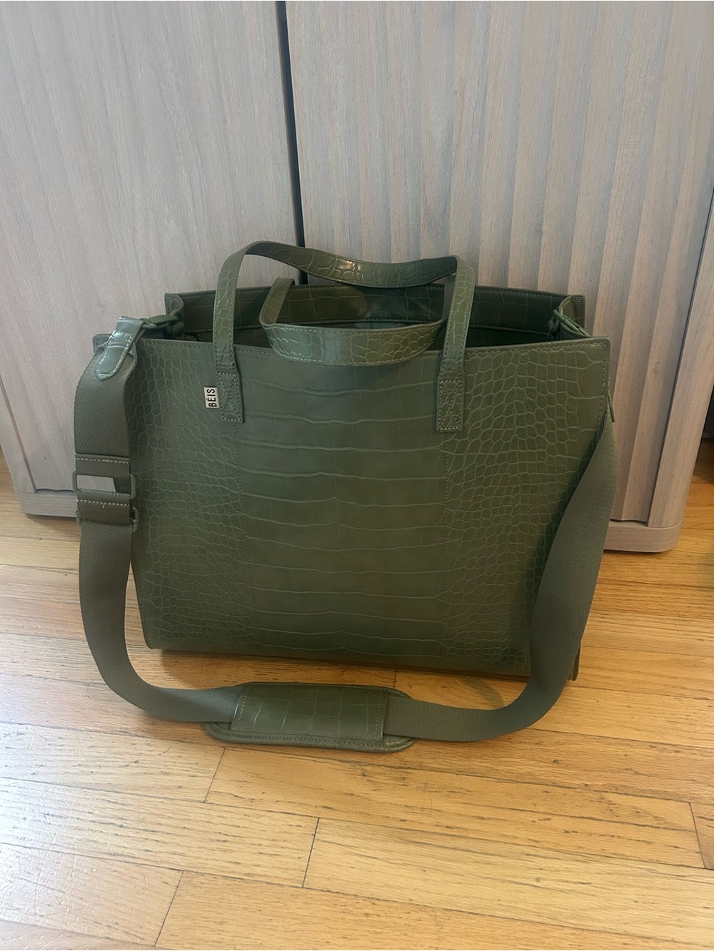 BÉIS The Large Work Tote
in Green Croc